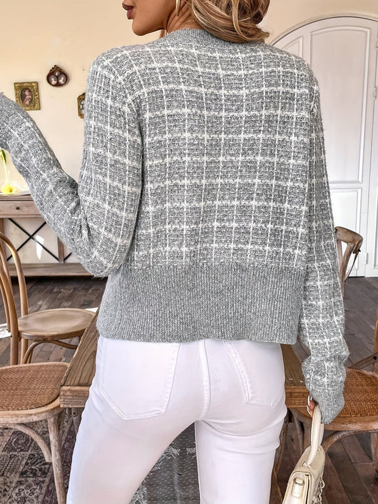 Elisa | Modieus kort dames vest van tweed