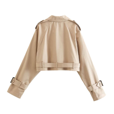 Karla | Chique korte dames trenchcoat met ceintuur