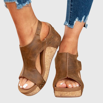 Adela comfortabele platte sandalen