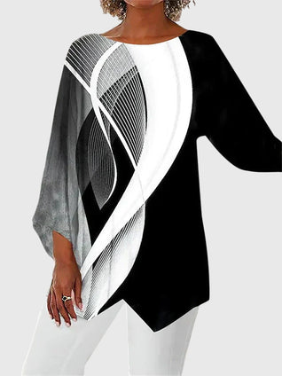 Alayah elegante top met ronde hals