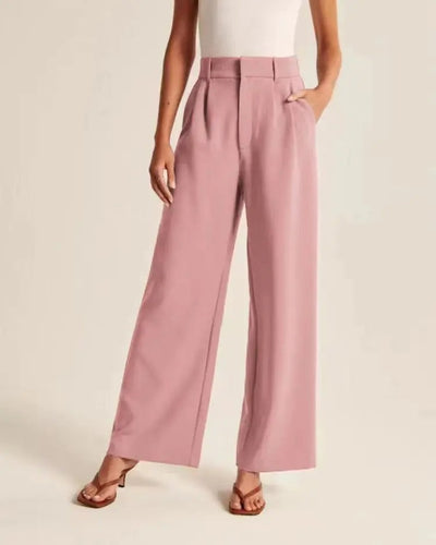 Barbara | Dames broek met hoge taille en wijde pijp