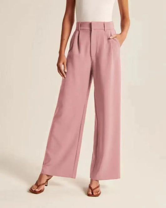 Barbara | Dames broek met hoge taille en wijde pijp