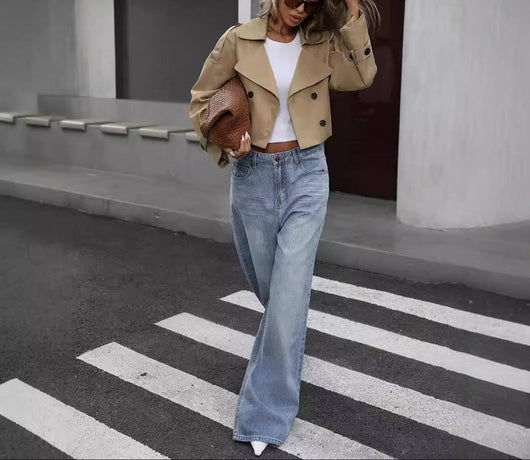 Karin | Korte dubbelrijige dames trenchcoat