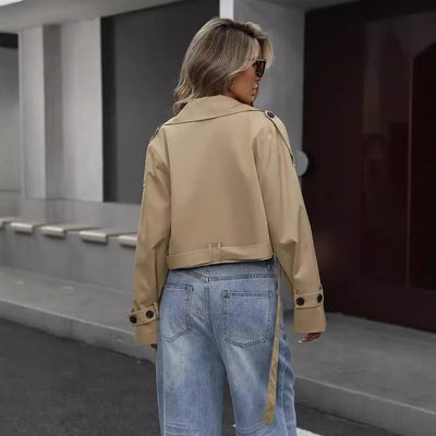 Karin | Korte dubbelrijige dames trenchcoat