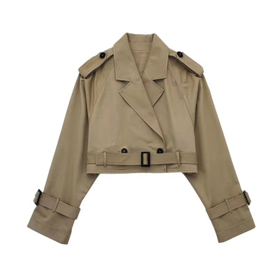 Karla | Chique korte dames trenchcoat met ceintuur