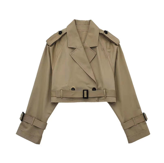 Karla | Chique korte dames trenchcoat met ceintuur
