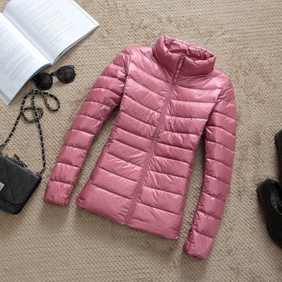 Kerstin | Modieus glanzend kort dames winterjack