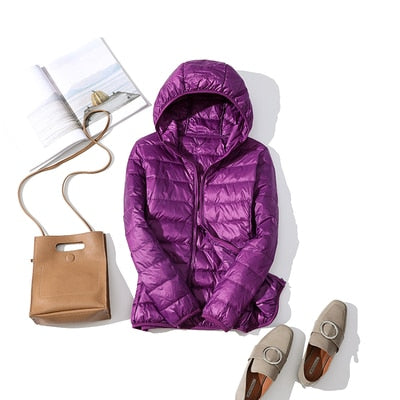 Kerstin | Modieus glanzend kort dames winterjack
