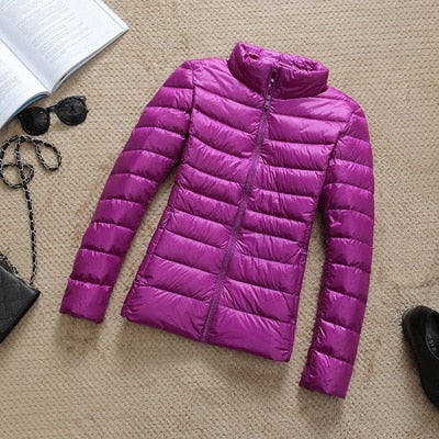 Kerstin | Modieus glanzend kort dames winterjack