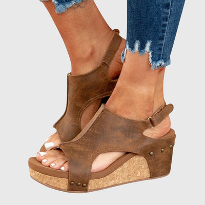 Adela comfortabele platte sandalen
