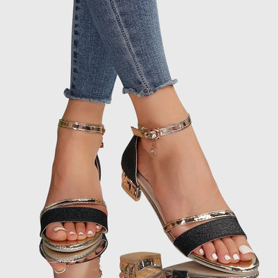 Helga | Dames sandalen met open neus en blokhak