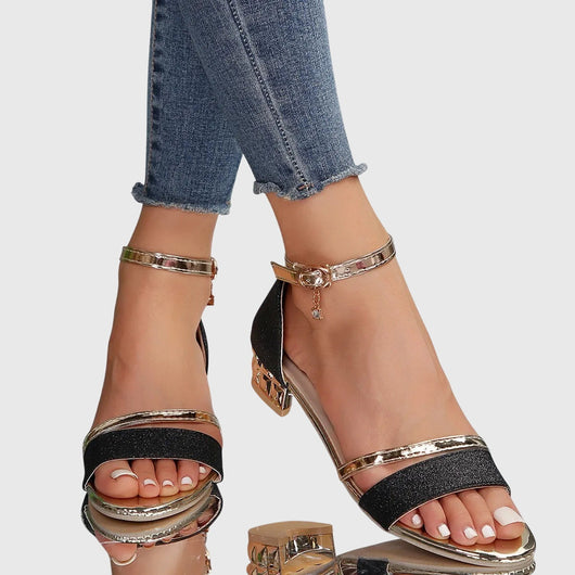 Helga | Dames sandalen met open neus en blokhak