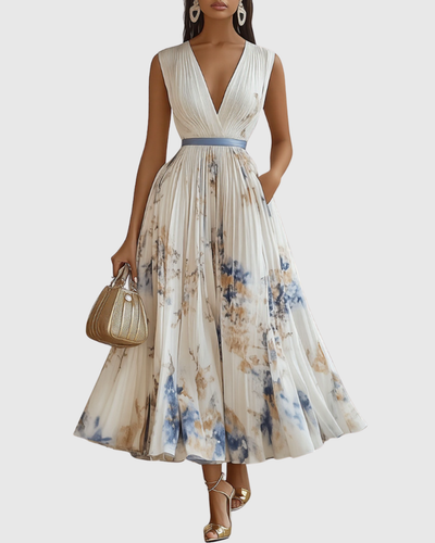 Rowella | Elegante geplisseerde maxijurk