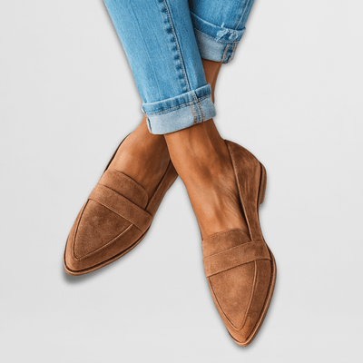 Helen zachte suède loafers