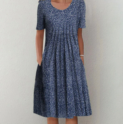 Tamara | Losvallende dames midijurk met bloemenprint