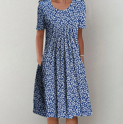 Tamara | Losvallende dames midijurk met bloemenprint