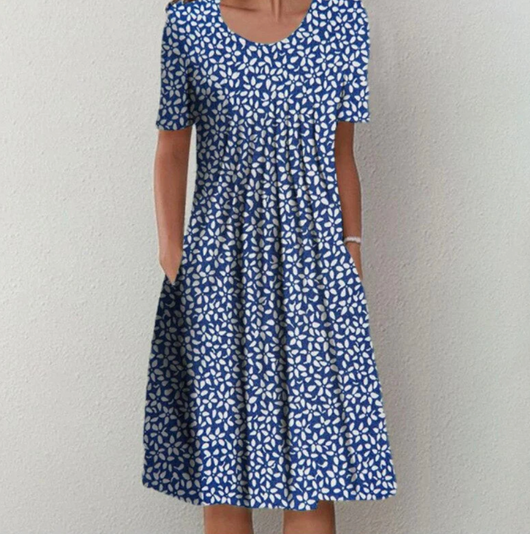 Tamara | Losvallende dames midijurk met bloemenprint