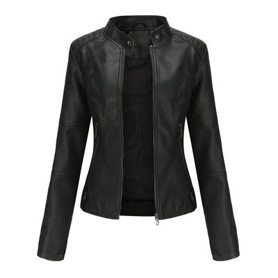 Kirsten | Dames bikerjack van imitatieleer met rits