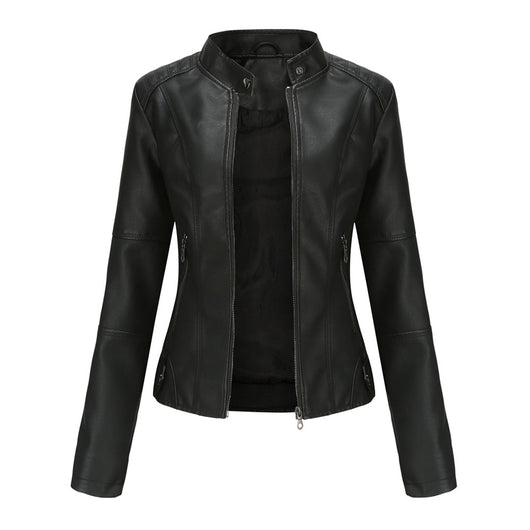 Kirsten | Dames bikerjack van imitatieleer met rits