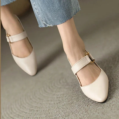 Hanna | Dames mary jane pumps met blokhak en hielbandje