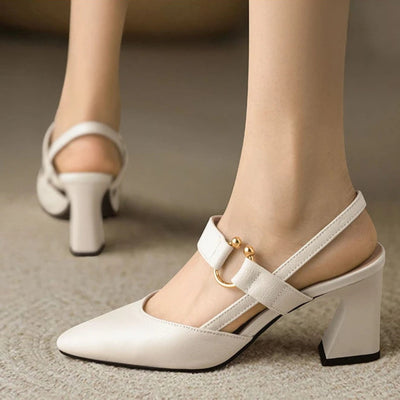 Hanna | Dames mary jane pumps met blokhak en hielbandje