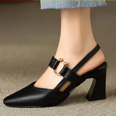 Hanna | Dames mary jane pumps met blokhak en hielbandje