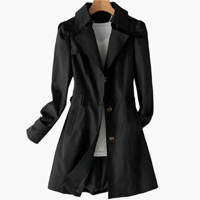 Gabriela | Klassieke lange dames trenchcoat met knopen