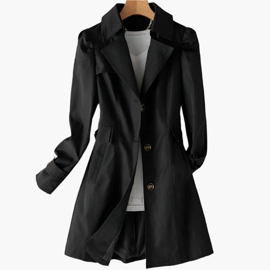 Gabriela | Klassieke lange dames trenchcoat met knopen