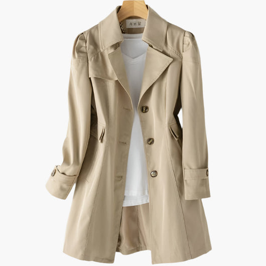 Gabriela | Klassieke lange dames trenchcoat met knopen