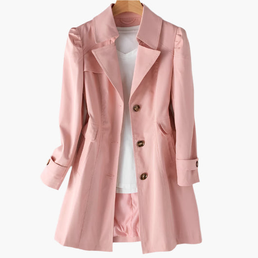 Gabriela | Klassieke lange dames trenchcoat met knopen