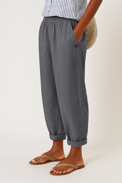 Isabella | Casual dames broek met zakken en omslag