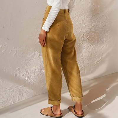 Stefanie | Dames broek met hoge taille en wijde pijp
