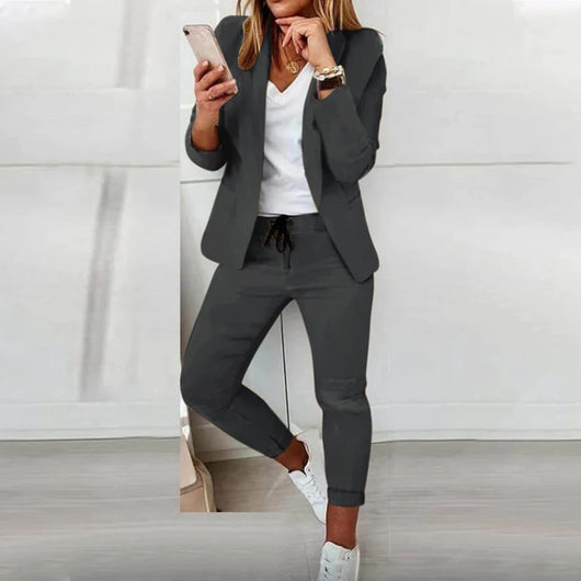 Sarah | Casual dames set met blazer en joggingbroek