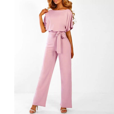 Viola | Casual dames jumpsuit met korte mouwen en ceintuur