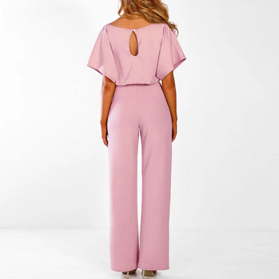 Viola | Casual dames jumpsuit met korte mouwen en ceintuur