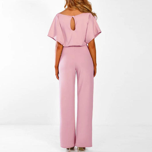 Viola | Casual dames jumpsuit met korte mouwen en ceintuur