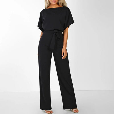 Viola | Casual dames jumpsuit met korte mouwen en ceintuur