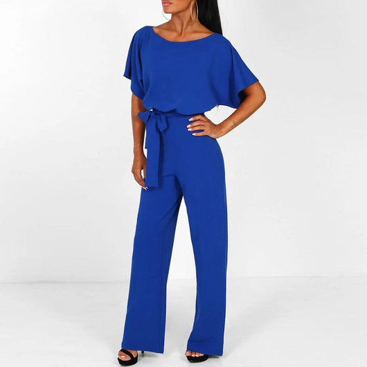Viola | Casual dames jumpsuit met korte mouwen en ceintuur