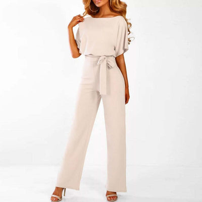 Viola | Casual dames jumpsuit met korte mouwen en ceintuur