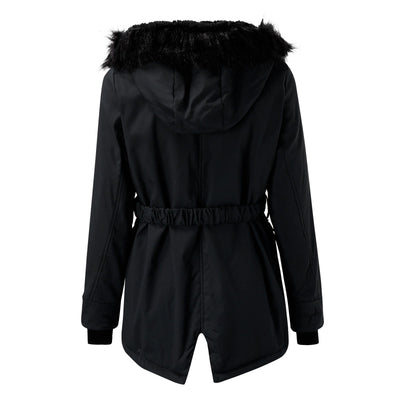 Andrea | Casual warme lange dames winterjas met capuchon