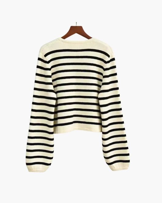 Gestreept wollen gilet