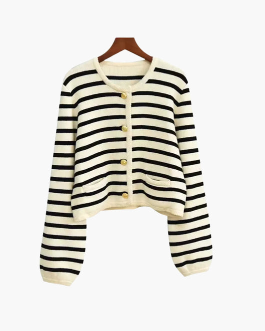 Gestreept wollen gilet