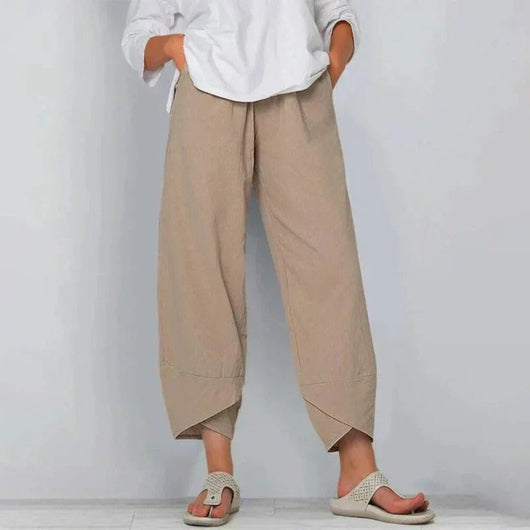 Hanna | Wijde dames cropped broek met ontspannen snit