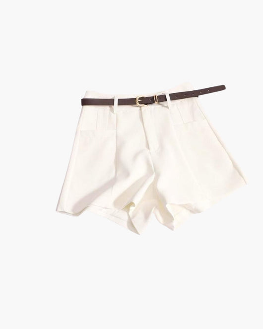 High-waist short met wijde pijp