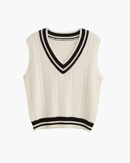 Gebreid gilet met V-hals