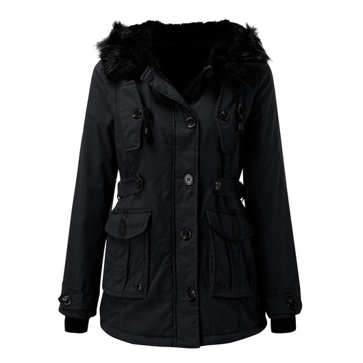Andrea | Casual warme lange dames winterjas met capuchon