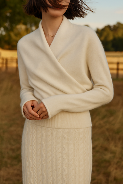 Laura | Elegante dames wikkeltrui met overslagontwerp