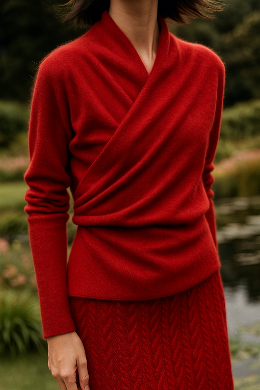 Laura | Elegante dames wikkeltrui met overslagontwerp