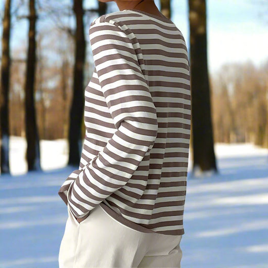 Felicia | Casual gestreept dames shirt met lange mouwen