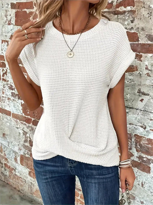 Sylvia wafelgebreid T-shirt